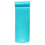 TRC Recreation Splash 1.25 Inch Thick Foam Swimming Pool Float Mat Large Adult Lounger with Built-in Roll Pillow, Tropical Teal