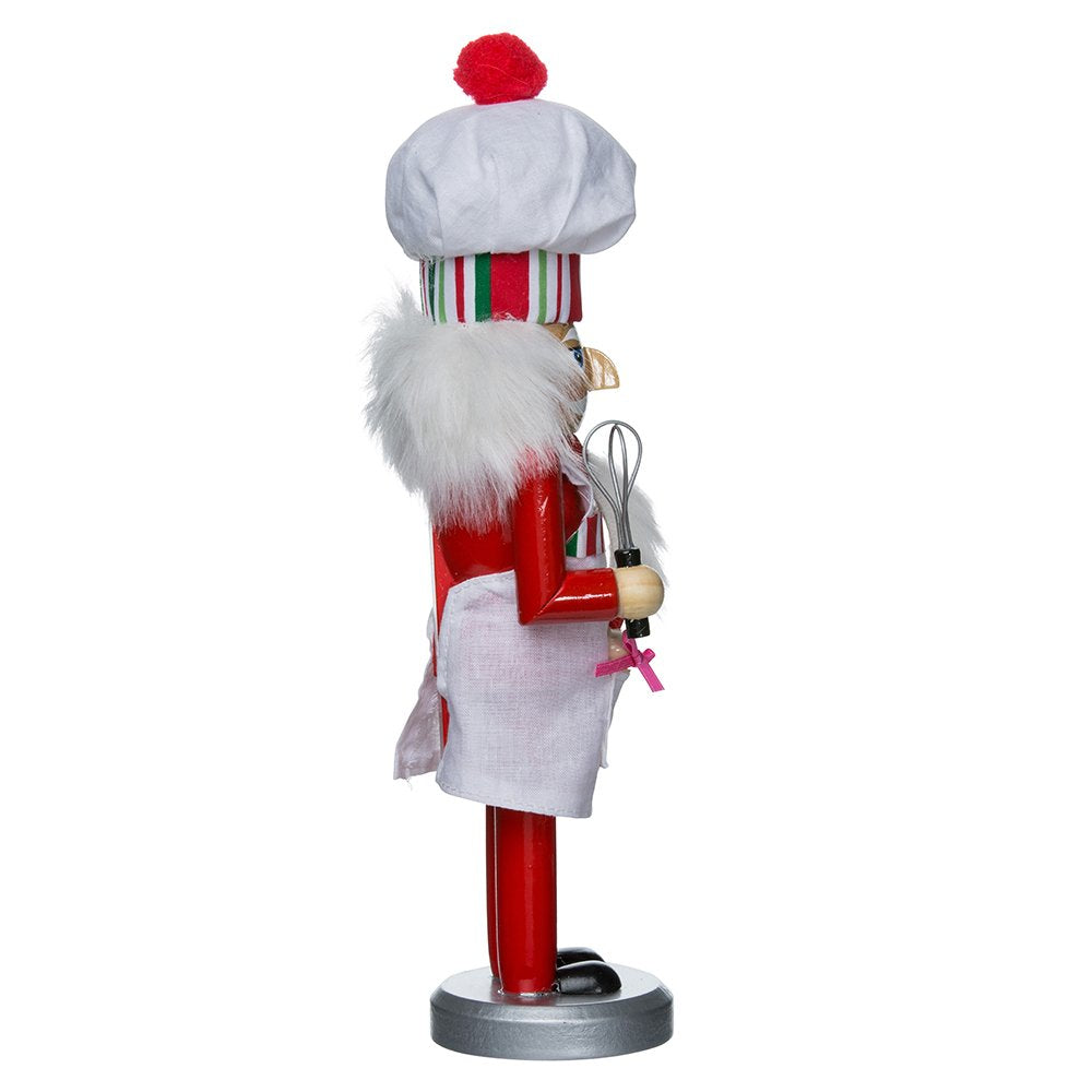 Kurt Adler Rosy Red Baking Nutcracker Chef 10 inch Wood Decorative Tabletop Figurine