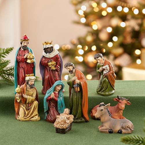 Kurt S. Adler 4 to 5-Inch Resin Table Piece Nativity, Set of 9