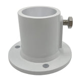 Poolzilla Deck Anchor Flange, High Grade Cast Aluminum in Matte White, Diameter: 1 1/2"