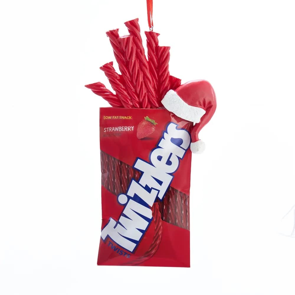 Kurt S. Adler Hershey's Twizzlers with Santa Hat Ornaments, one Size, Red,Christmas