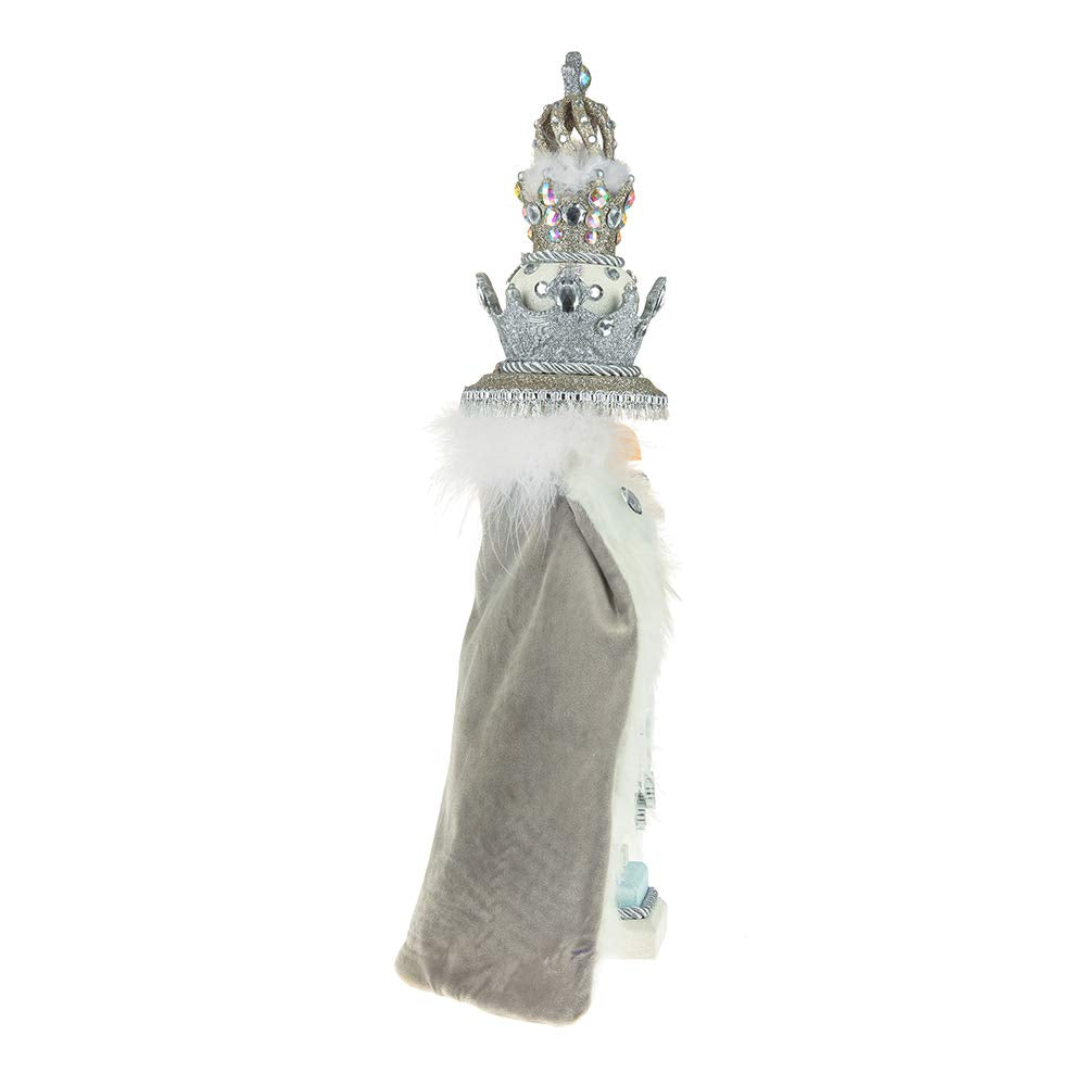 Kurt Adler Hollywood Wooden Nutcracker Collection, White Fur King 18