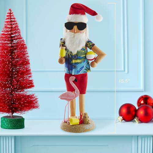 Kurt S. Adler Wooden Beach Santa Nutcracker, 15.5-Inch, Multi-Colored