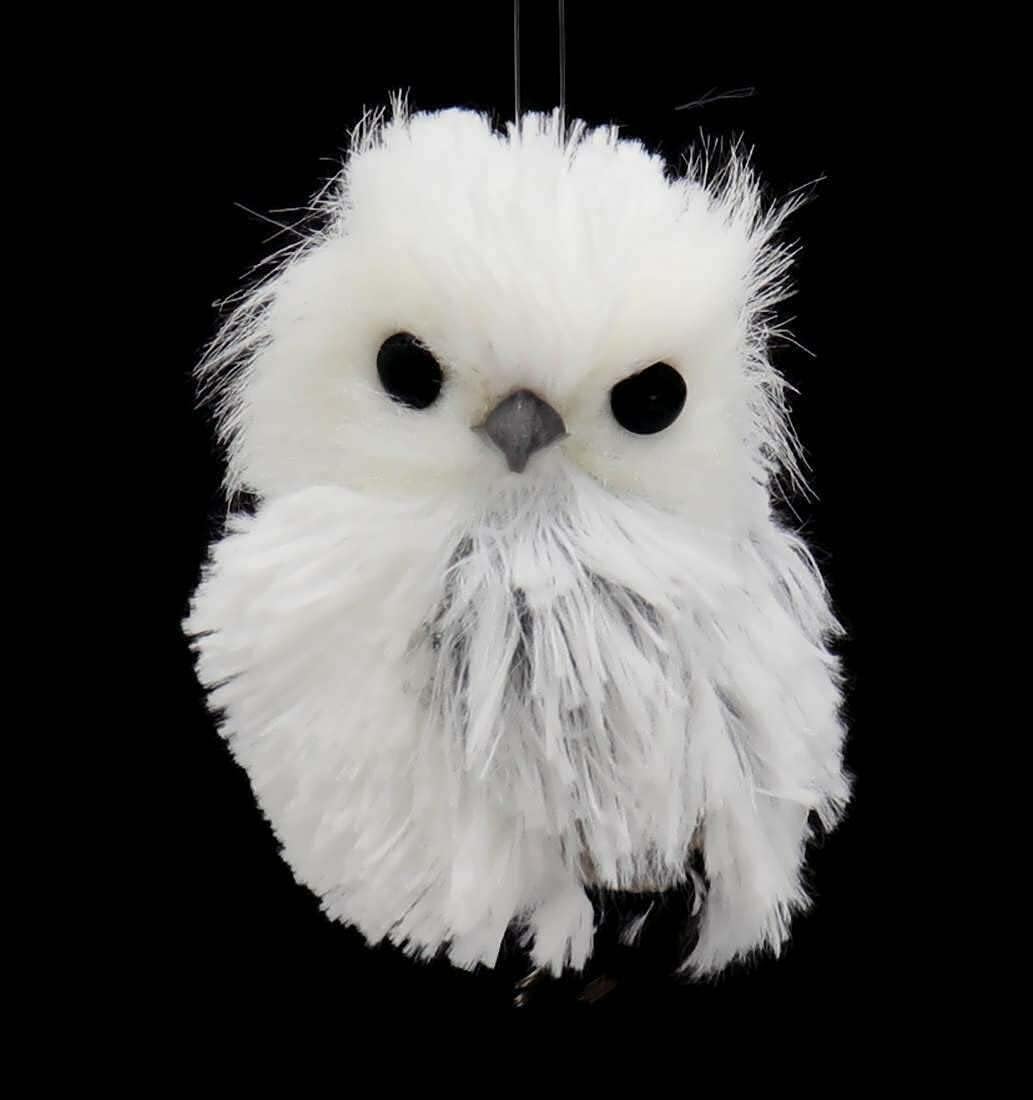 Kurt Adler 5.1in Silver Hanging Owl Christmas Ornament,Acrylic, 2 Assorted