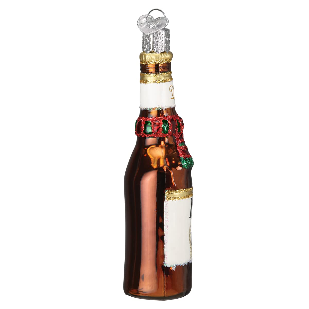 Old World Christmas Holiday Miller Lite Beer Bottle Glass Blown Ornament for Christmas Tree, Handcrafted Holiday Decoration, Beer Collection