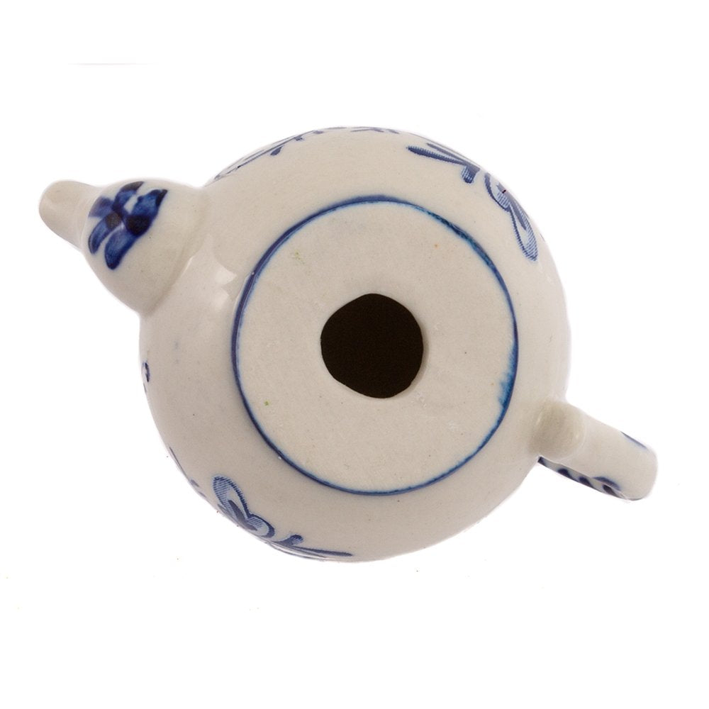 Kurt Adler 2-3" Porcelain Delft Blue Teapot Ornament Set of 3,for Christmas