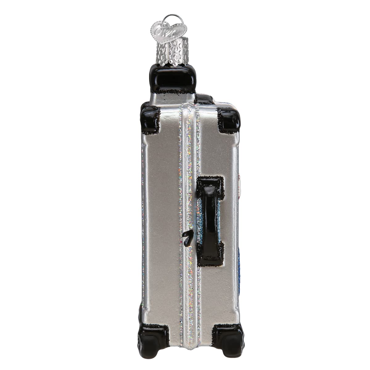 Old World Christmas Rolling Suitcase Glass Blown Ornament for Christmas Tree, Handcrafted Holiday Decoration, Travel Collection