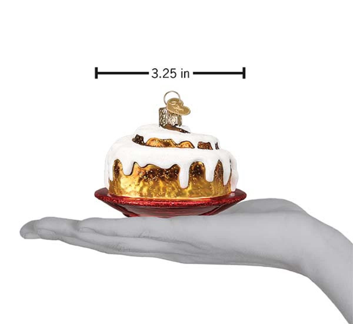 Old World Christmas Cinnamon Roll Glass Blown Ornament for Christmas Tree, Handcrafted Holiday Decoration, Dessert - Donut Collection