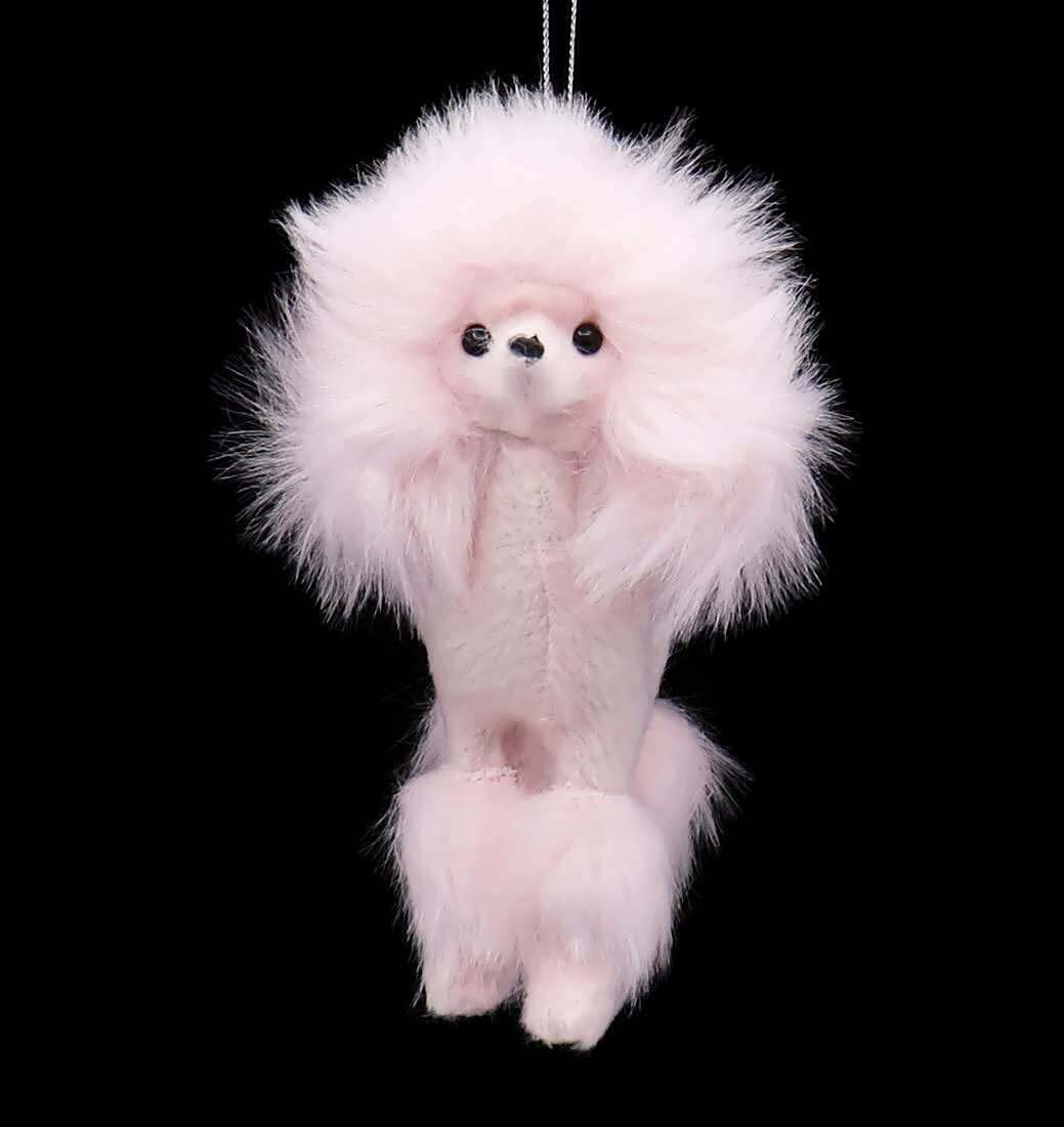 Plush Pink Poodle Christmas Tree Ornament C4823