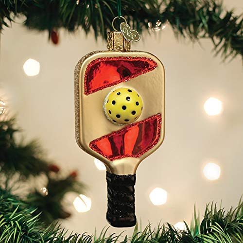Old World Christmas Pickleball Paddle Blown Glass 2020 Unique Christmas Ornaments for Christmas Tree Decorations