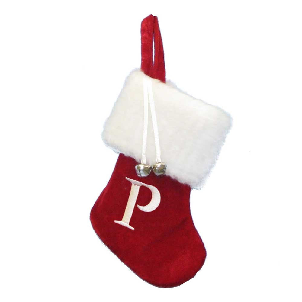 Monogrammed "P" Miniature Stocking