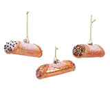 Kurt Adler 4.75-inch Noble Gems™ Glass Cannoli Ornaments