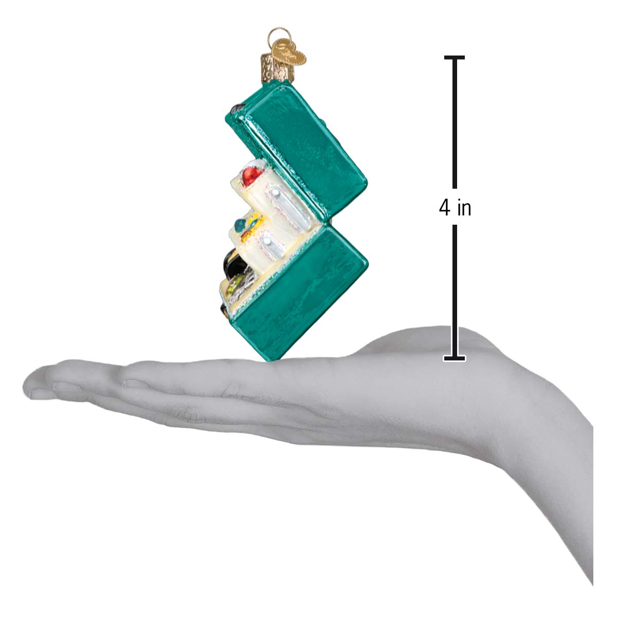 Old World Christmas Tackle Box Glass Blown Ornament for Christmas Tree, Handcrafted Holiday Decoration, Fisherman Collection