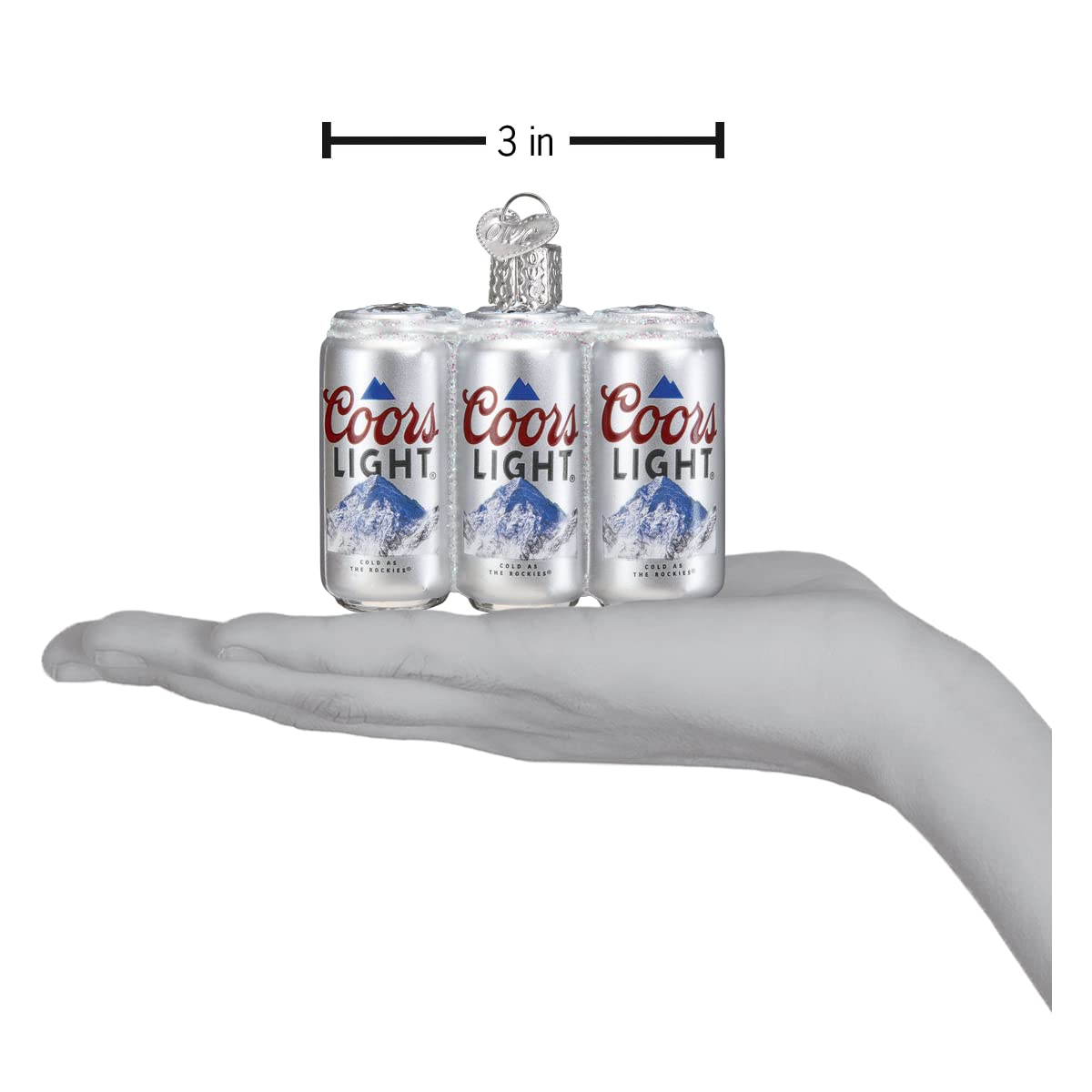 Old World Christmas Coors Light Six Pack Glass Blown Ornament for Christmas Tree, Handcrafted Holiday Decoration, Beer Collection