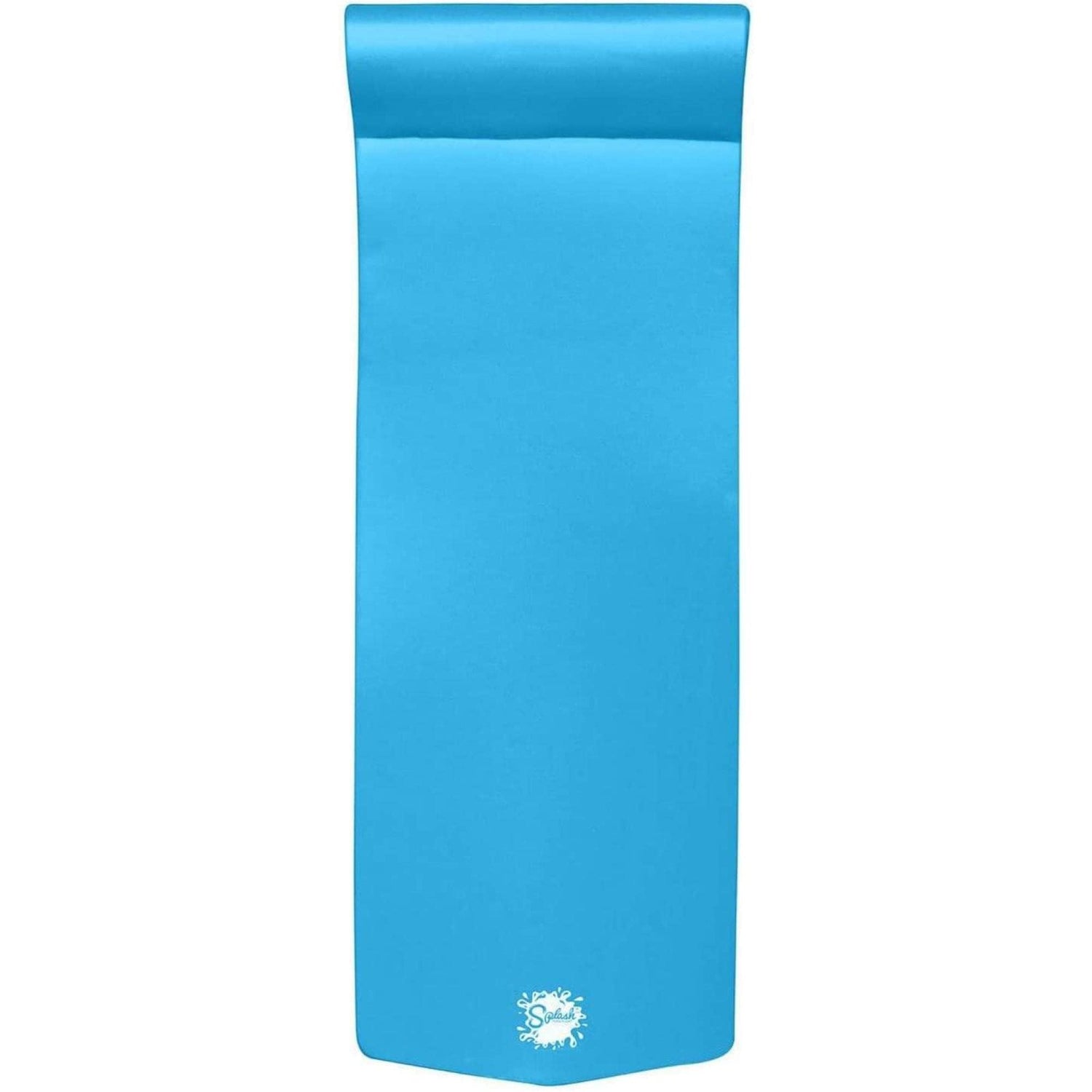 TRC Recreation, 2022 Splash Pool Foam Raft Lounger with Pillow Headrest, Comfortable Luxury Float for Swimming Pools and Lakes - 70’’ Length x 26’’ Width x 1.25’’ Thick, Marina Blue (1)