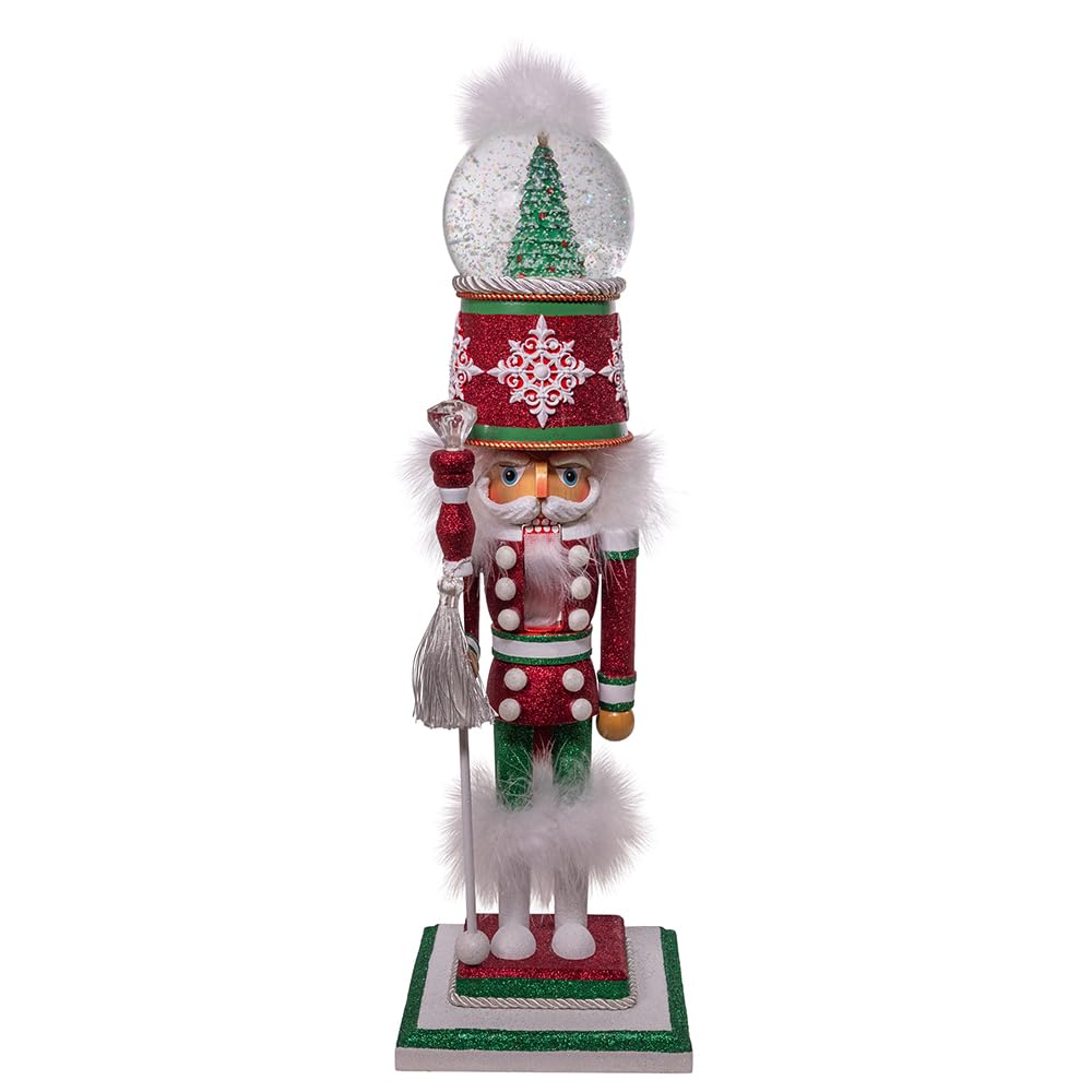 Kurt Adler Hollywood Nutcracker Collection, Battery Operated Deck The Halls Musical Water Globe Hat, 21in