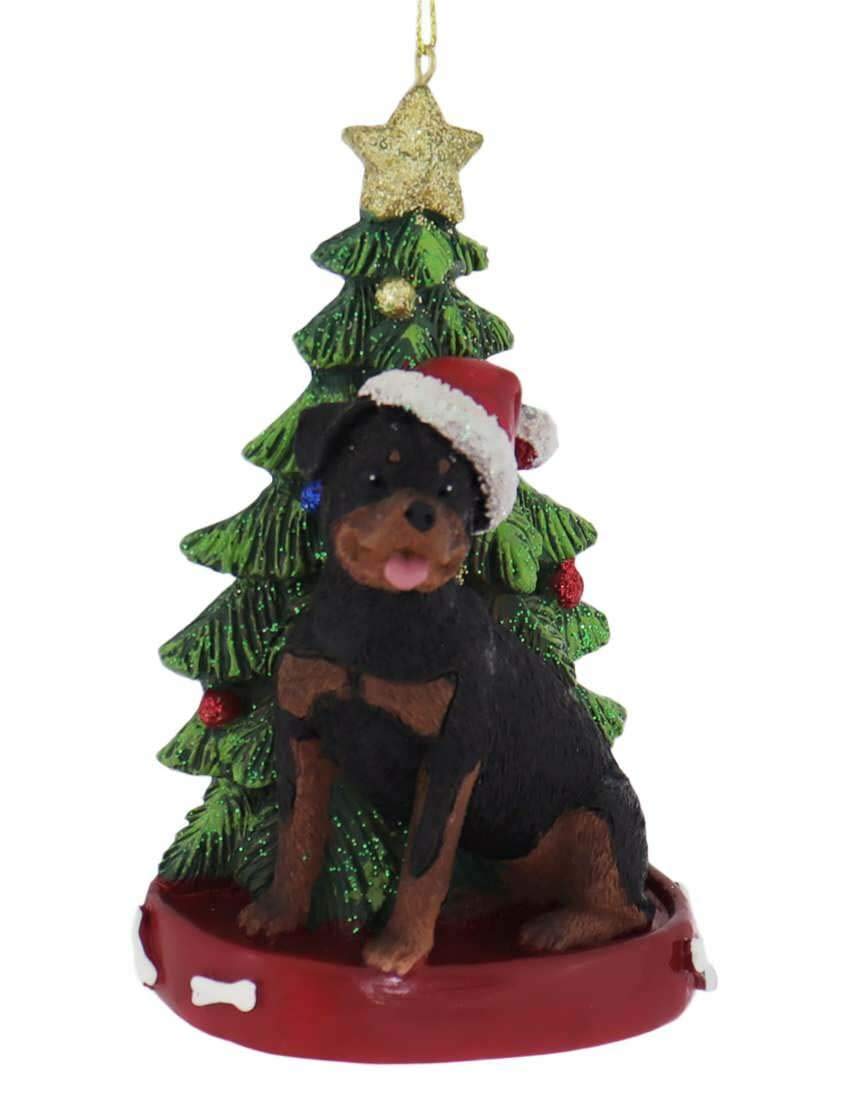 Rottweiler With Resin Christmas Tree Ornament For Personalization