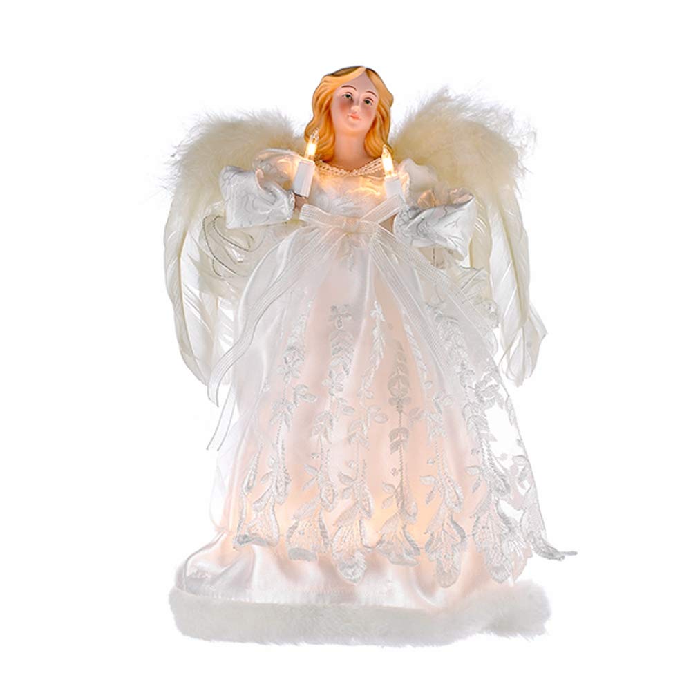 Kurt Adler 10-Light Angel Treetop, 12-Inch, Ivory