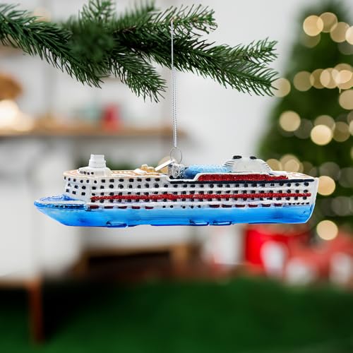 6-Inch Noble Gems Glass Cruise Ship Ornament