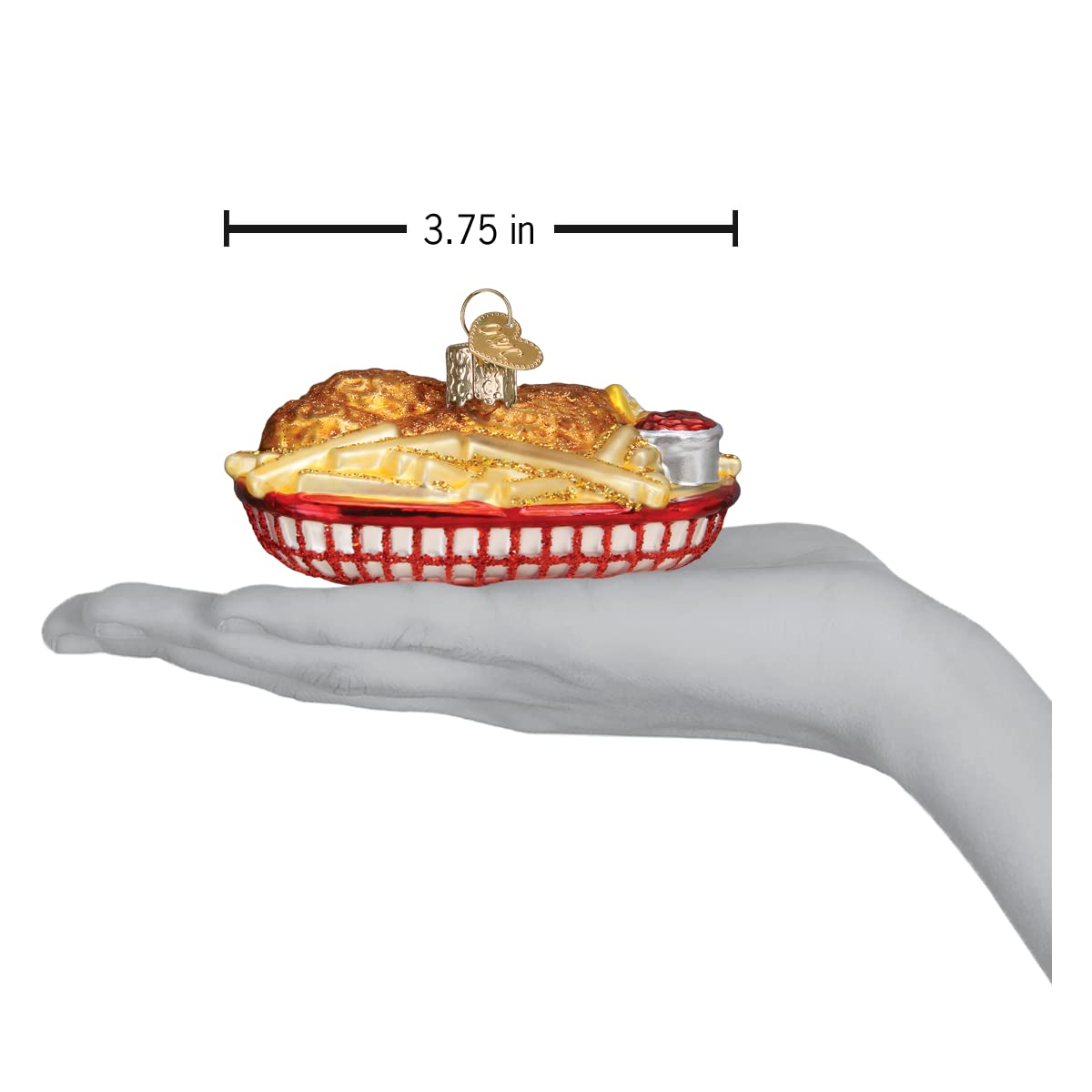 Old World Christmas Chicken Basket Glass Blown Ornament for Christmas Tree