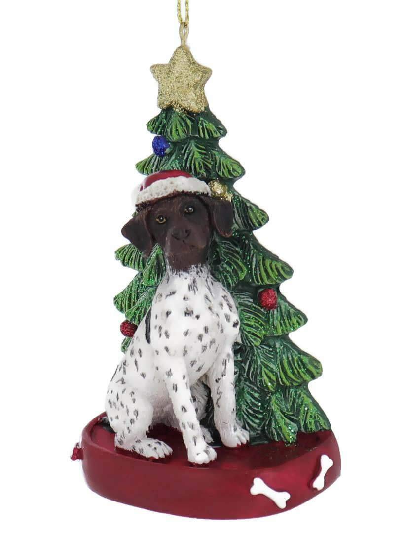 German Shorthaired Pointer With Resin Christmas Tree Ornament For Personalization