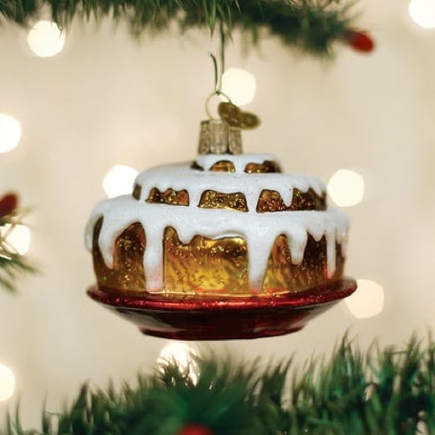 Old World Christmas Cinnamon Roll Glass Blown Ornament for Christmas Tree, Handcrafted Holiday Decoration, Dessert - Donut Collection