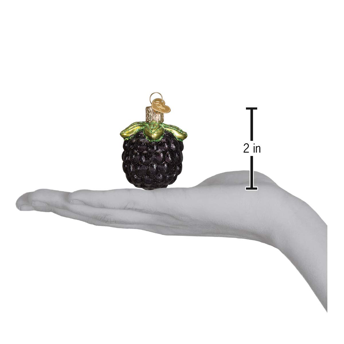 Old World Christmas BlackBerry Glass Blown Ornament for Christmas Tree, Handcrafted Holiday Decoration, Fruit Collection