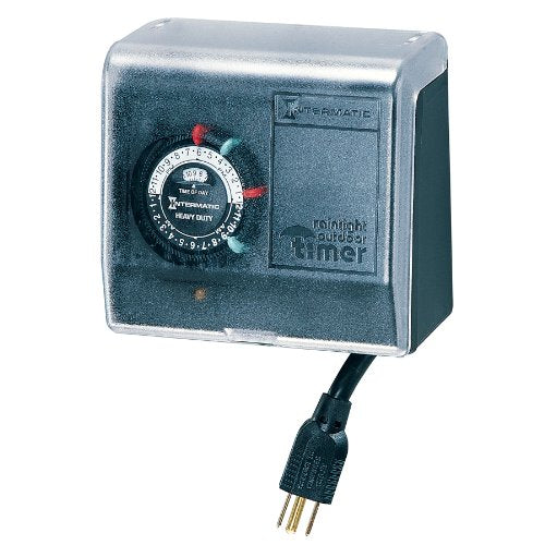 Intermatic P1101 Plug-in Timer, Black - 2 ON/2 Off Settings, 30-Minute Intervals, Outdoor Rated Enclosure - Ideal for Lights, Appliances, and More