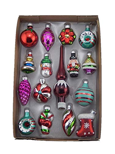 Kurt S. Adler 1.75-5.5-Inch Early Years Miniature Glass Ornaments, 16 Piece Set