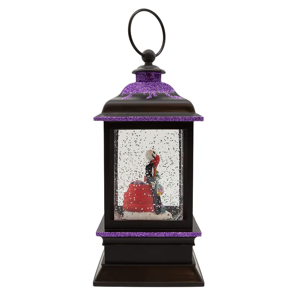 Disney Kurt Adler 9-Inch Battery-Operated Nightmare Before Christmas Jack and Sally Spinning Musical Light-Up Lantern