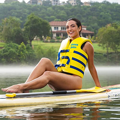 TRC Recreation Super Soft Vinyl Coated Foam USCG Approved Type III PFD Adult Water Safety Life Jacket Swim Vest, Medium, Blue