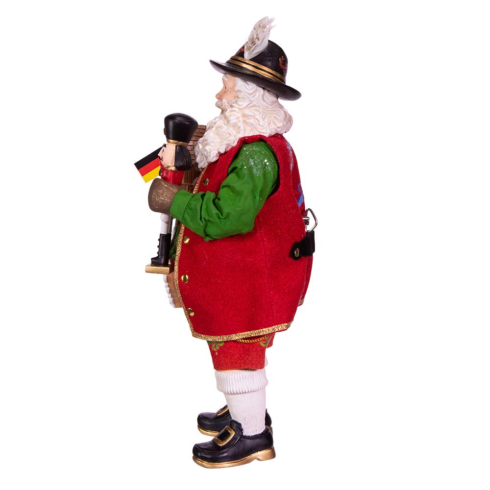 Kurt S. Adler 11-Inch Fabrich‚ Musical German Santa, Multi