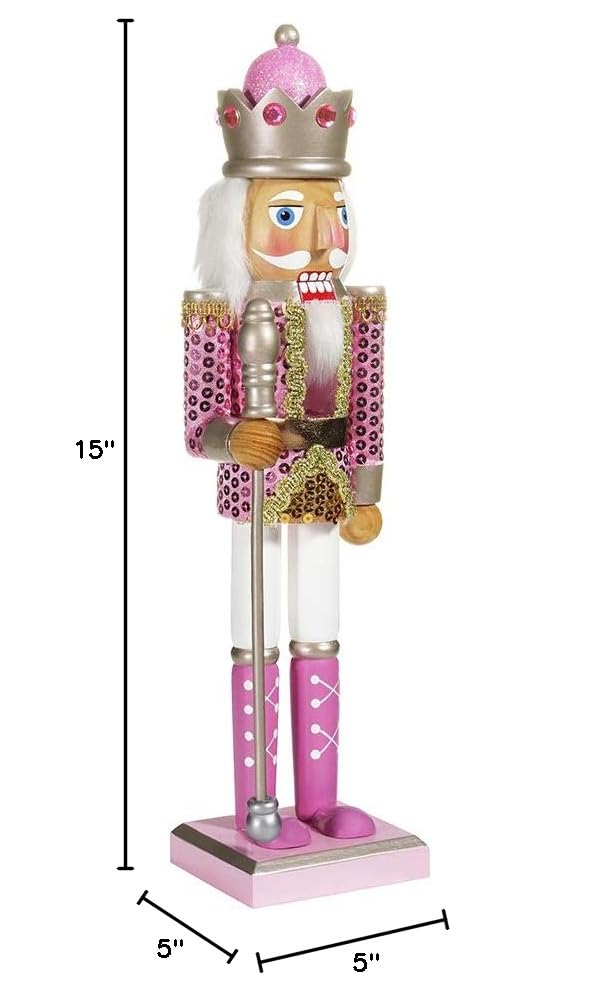 Kurt S. Adler Kurt Adler 15-Inch Pink Nutcracker, Multi
