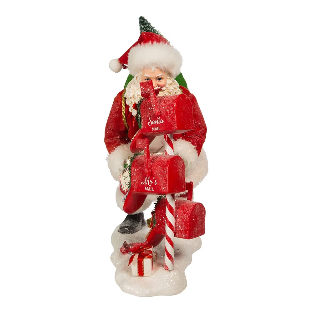 Kurt S. Adler 10.5-Inch Fabrich‚ Santa Checking Mail