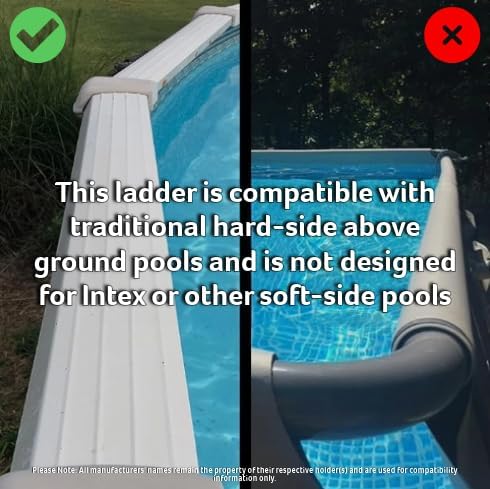 Poolzilla Above Ground A-Frame Flip Up Pool Ladder w/Non Skid Platform - for 48ββ to 54ββ in. Above Ground Pools