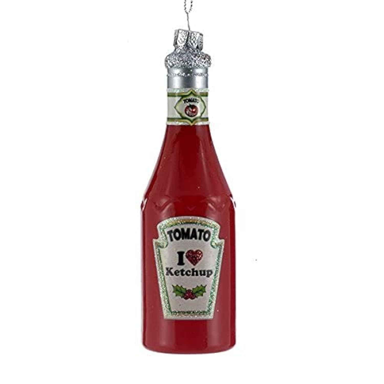 Glass Ketchup Christmas Ornament