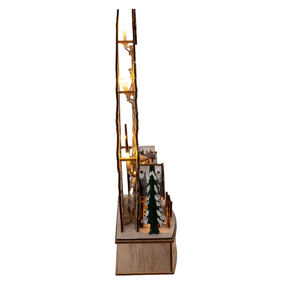 Kurt S. Adler Kurt Adler 12.6-inch Battery Operated Lighted Tree Christmas Village, Tan
