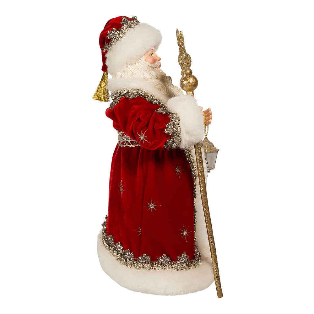 Kurt S. Adler 10.5-Inch Fabriché Regal Red Santa Table Piece