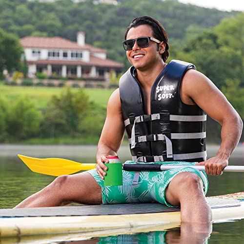 TRC Recreation Super Soft Vinyl Coated Foam USCG Approved Type III PFD Adult Water Safety Life Jacket Swim Vest, Large, Blue