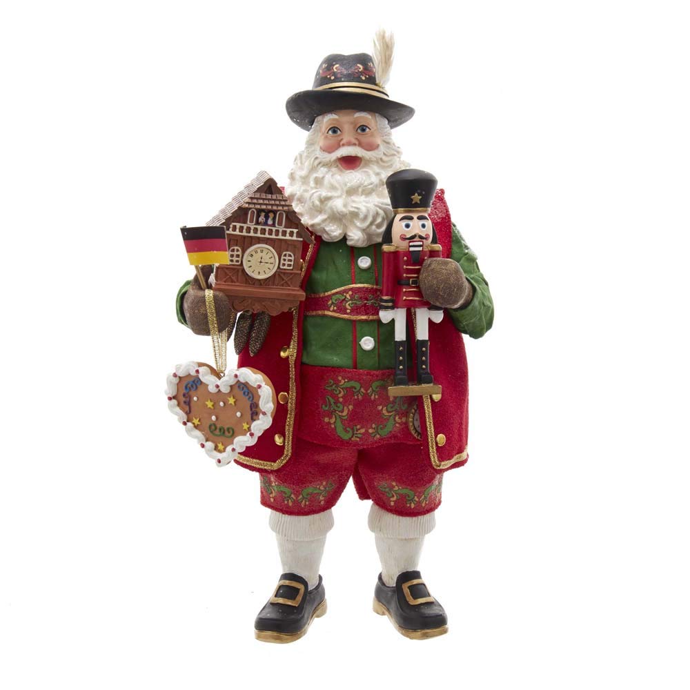 Kurt S. Adler 11-Inch Fabrich‚ Musical German Santa, Multi
