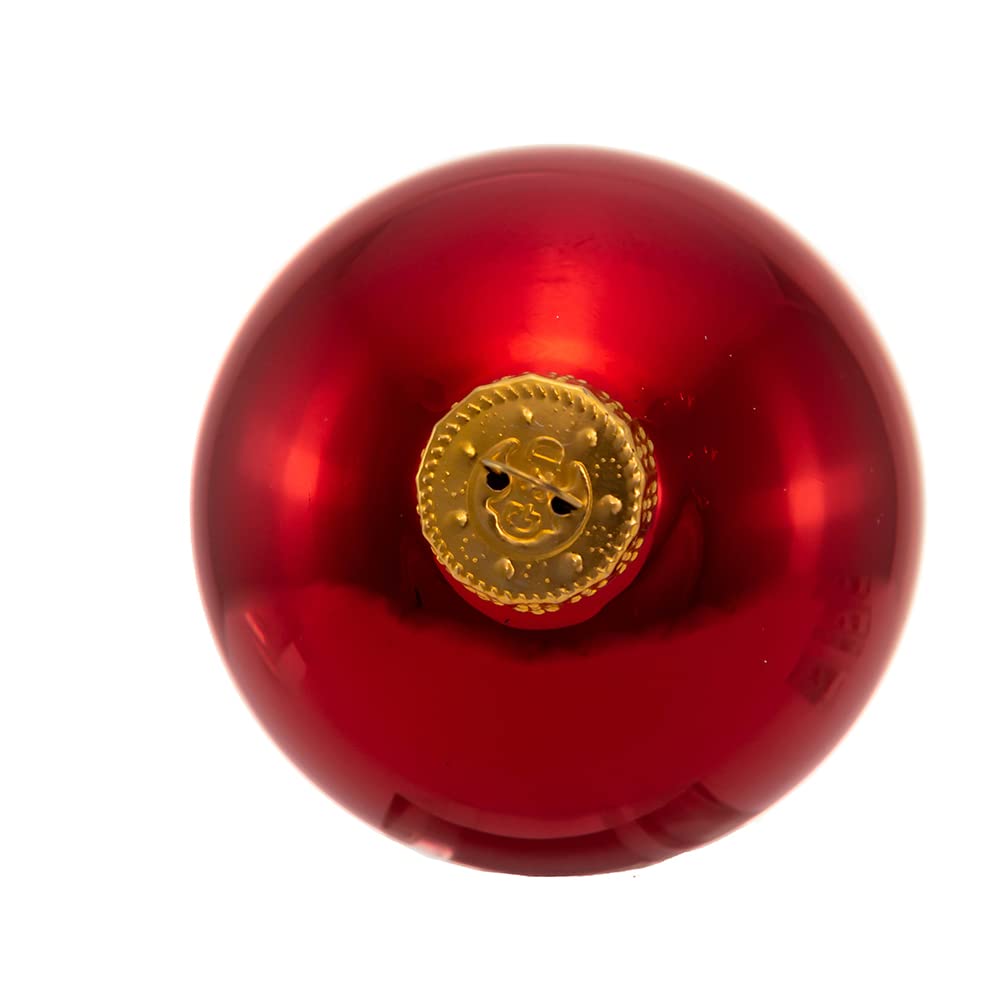 Kurt Adler 65mm Shiny Red Glass Ball Ornaments, 6-Piece Box Set, Christmas