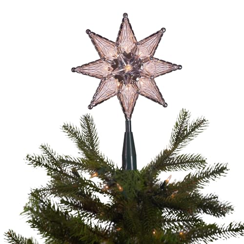 Kurt S. Adler Kurt Adler 10-Light 8-Point Star Christmas, 8-Inch, Clear Treetop