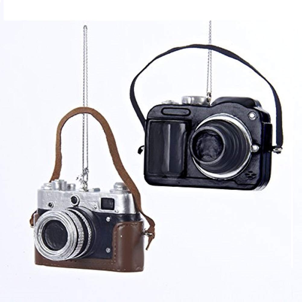Kurt Adler A1531 Classic & Digital Camera Christmas Tree Ornament (Set of 2)
