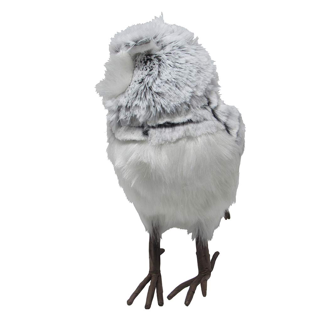 Kurt Adler Owl, 10-Inch, Gray/White