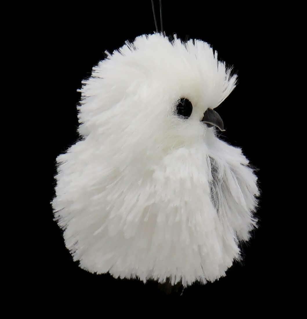 Kurt Adler 5.1in Silver Hanging Owl Christmas Ornament,Acrylic, 2 Assorted