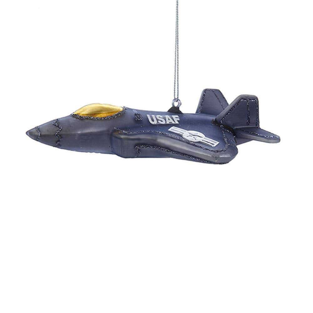 U.S. Air Force™ Fighter Plane Glass Christmas Ornament