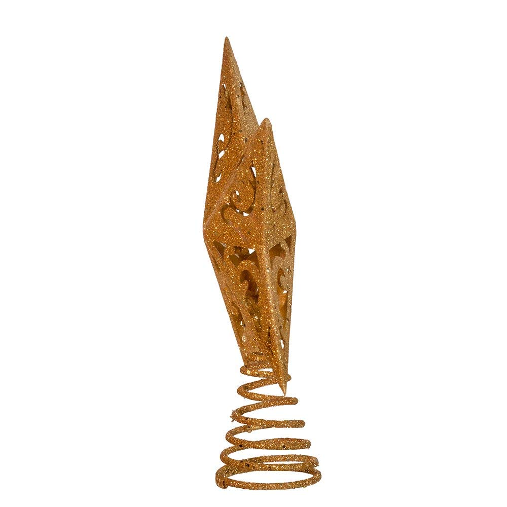 Kurt Adler H9100 8-Inch Gold Glittered 5 Point Star Treetop