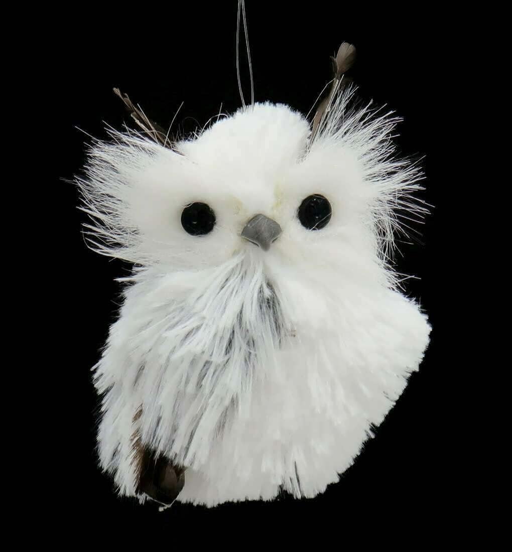 Kurt Adler 5.1in Silver Hanging Owl Christmas Ornament,Acrylic, 2 Assorted