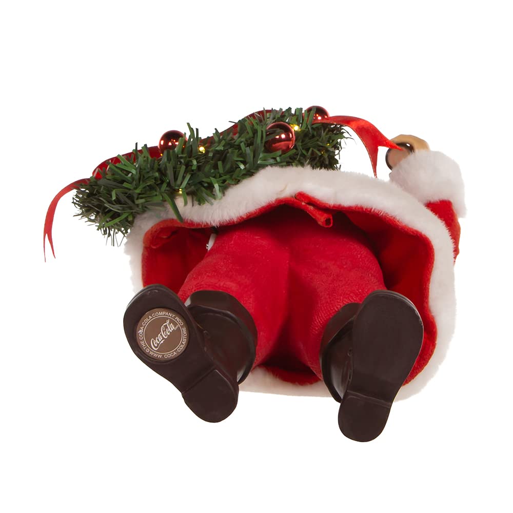 Kurt Adler 10.5-Inch Fabriché™ Coca-Cola® Battery Operated Santa with Lighted Wreath