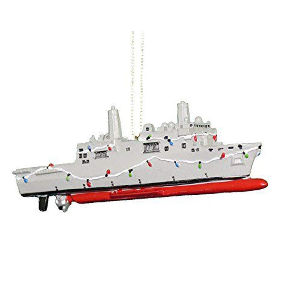 U.S. Navy™ Ship With Christmas Lights Ornament,Resin
